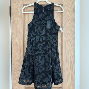NWT Romeo & Juliet Couture Black Leather Mesh Dress